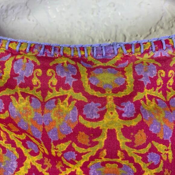 SUNDANCE Dress Mystical Mosaics Maxi V-Neck Sleeveless‎ Ruffled Detail Lined - Picture 10 of 13